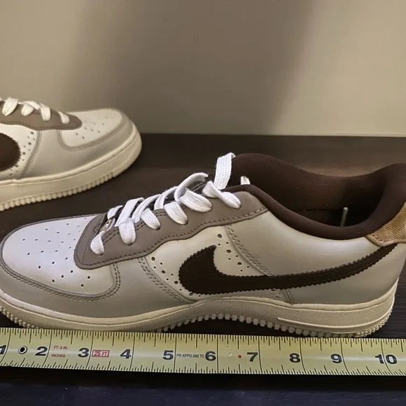 NIKE AIR FORCE 1 CACAO WOW SAIL KHAKI SNEAKERS; SIZE Youth 7 (women 8.5) - Picture 16 of 16